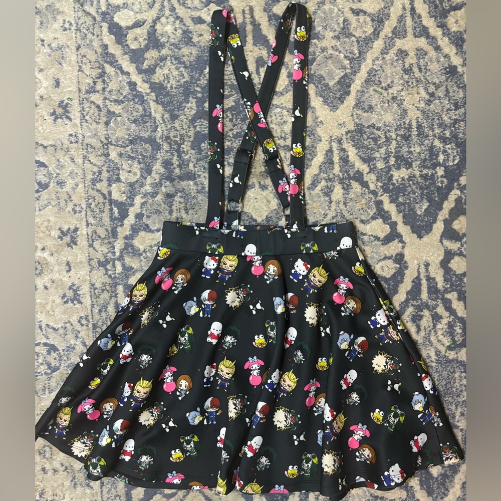 “My Hero Academia X Hello Kitty size Small; length: 17"/33" with suspenders”